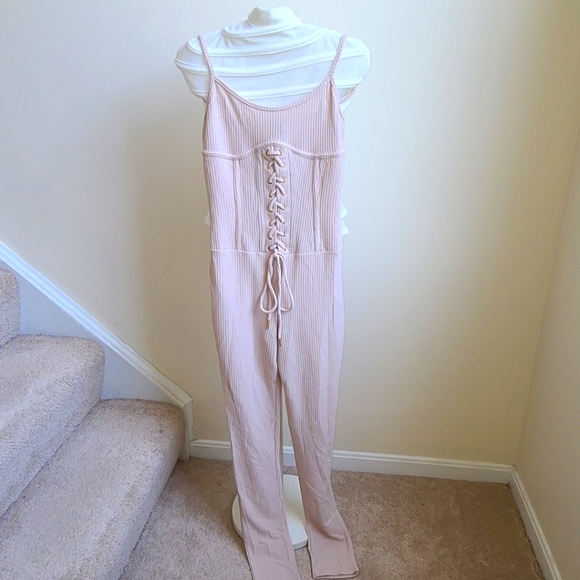 "Mindy Ribbed Layering Jumpsuit & Cardigan" - Picture 2 of 8